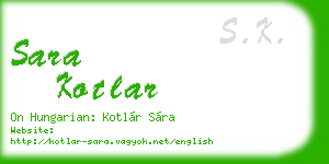 sara kotlar business card